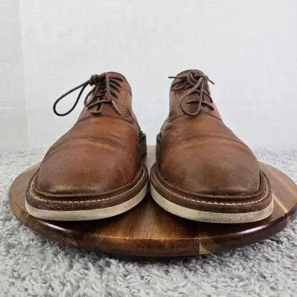 Frye Paul Lt Bal Tan Brown Leather Casual Lifestyle Cap Toe Oxford Mens 12 D